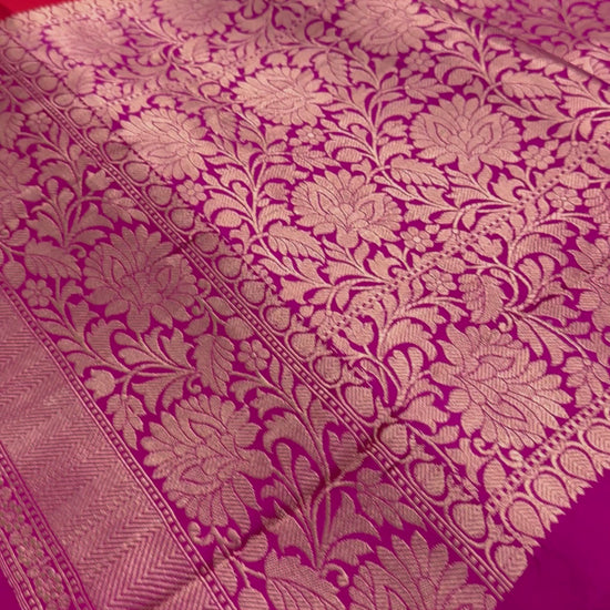 Video of Silk Mark Certified Banarasi Saree in Red - Indian Wedding Saree.
