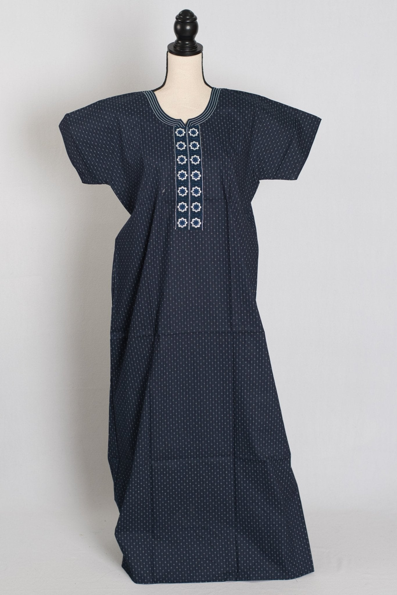 Printed Dark Blue Pure Cotton Nightwear in Regular Size - Saree Mandi