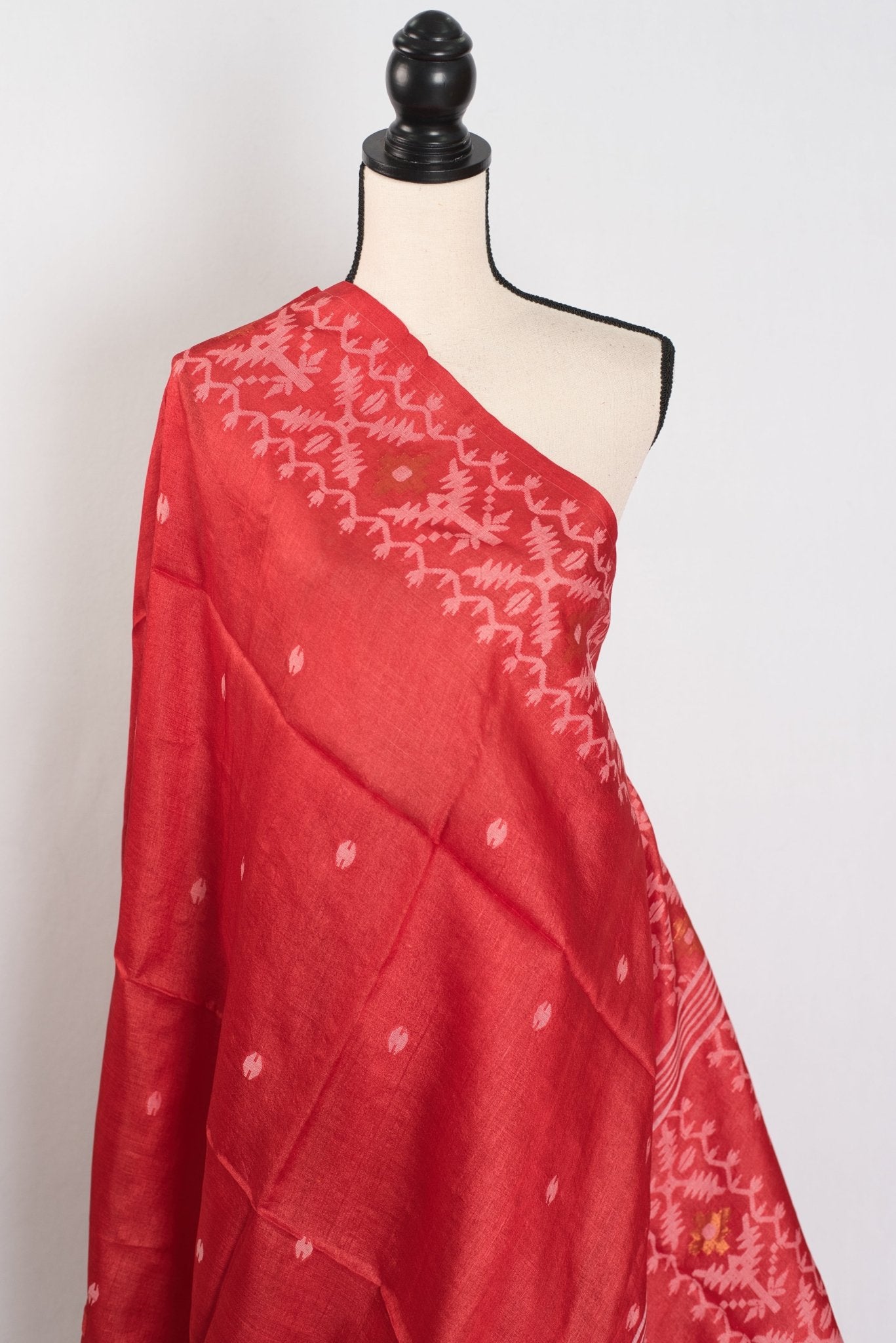 Rai: Bengal Tussar Silk Saree | Hand - Inspired Jamdani Weaving | Certified Silk - Saree Mandi