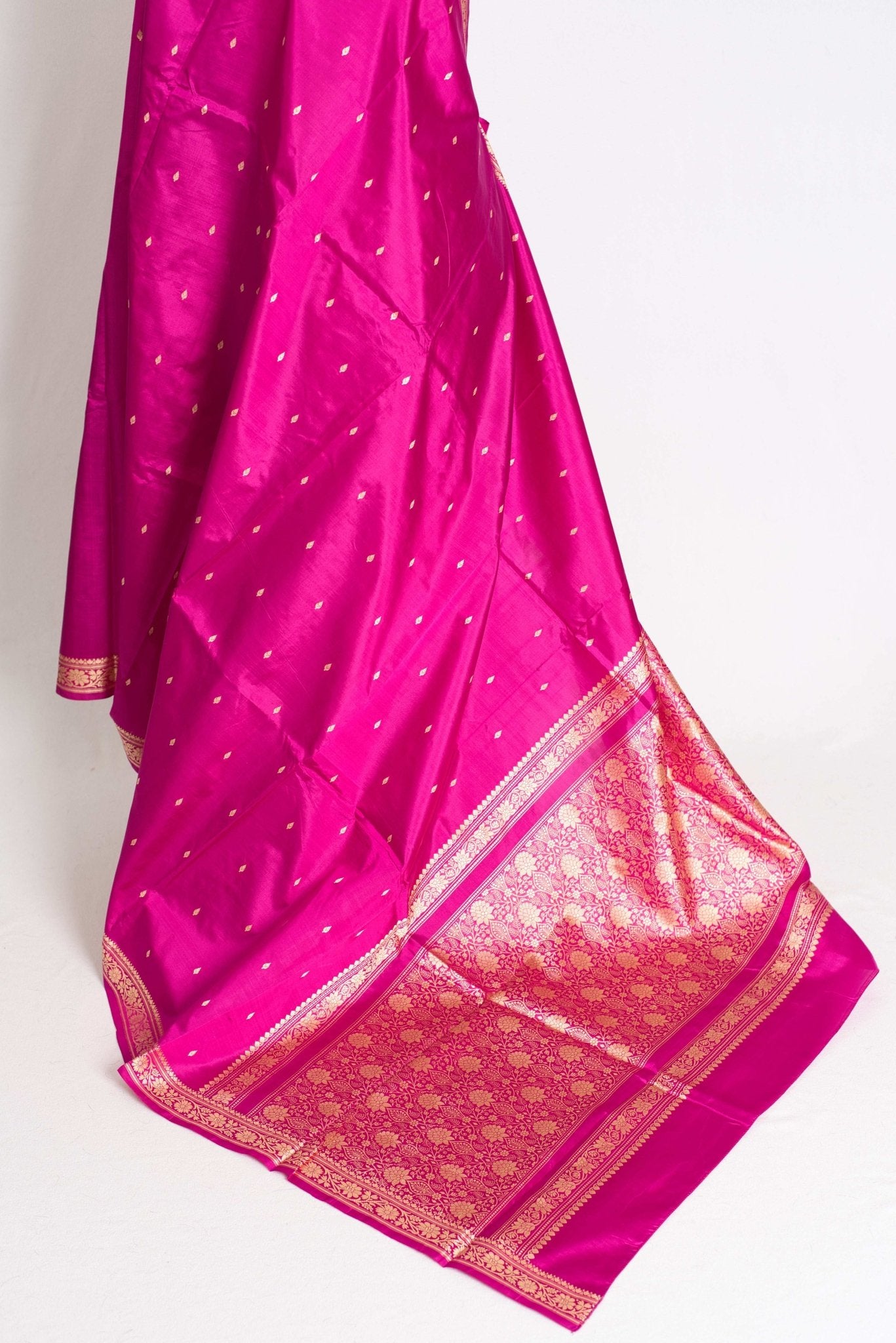 Rani : Certified Silk Banarasi Saree with Resham Work in Purplish Pink - Saree Mandi