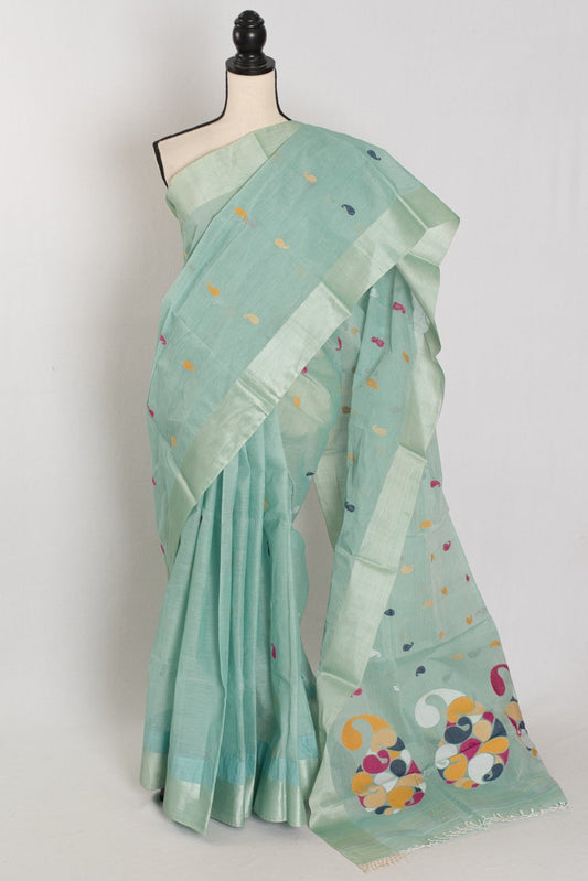 Seema: Bengal Handloom Pure Cotton Jamdani Saree | Bengali Saree - Saree Mandi