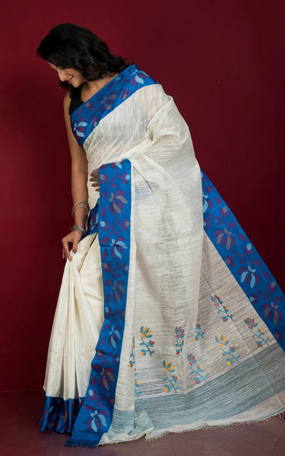 Matka Tussar Jamdani Silk Saree - Premium Bengal Collection.