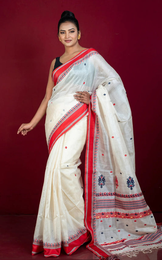 Velvet Border Bengal Tussar Silk Saree - Premium Bengal Collection.
