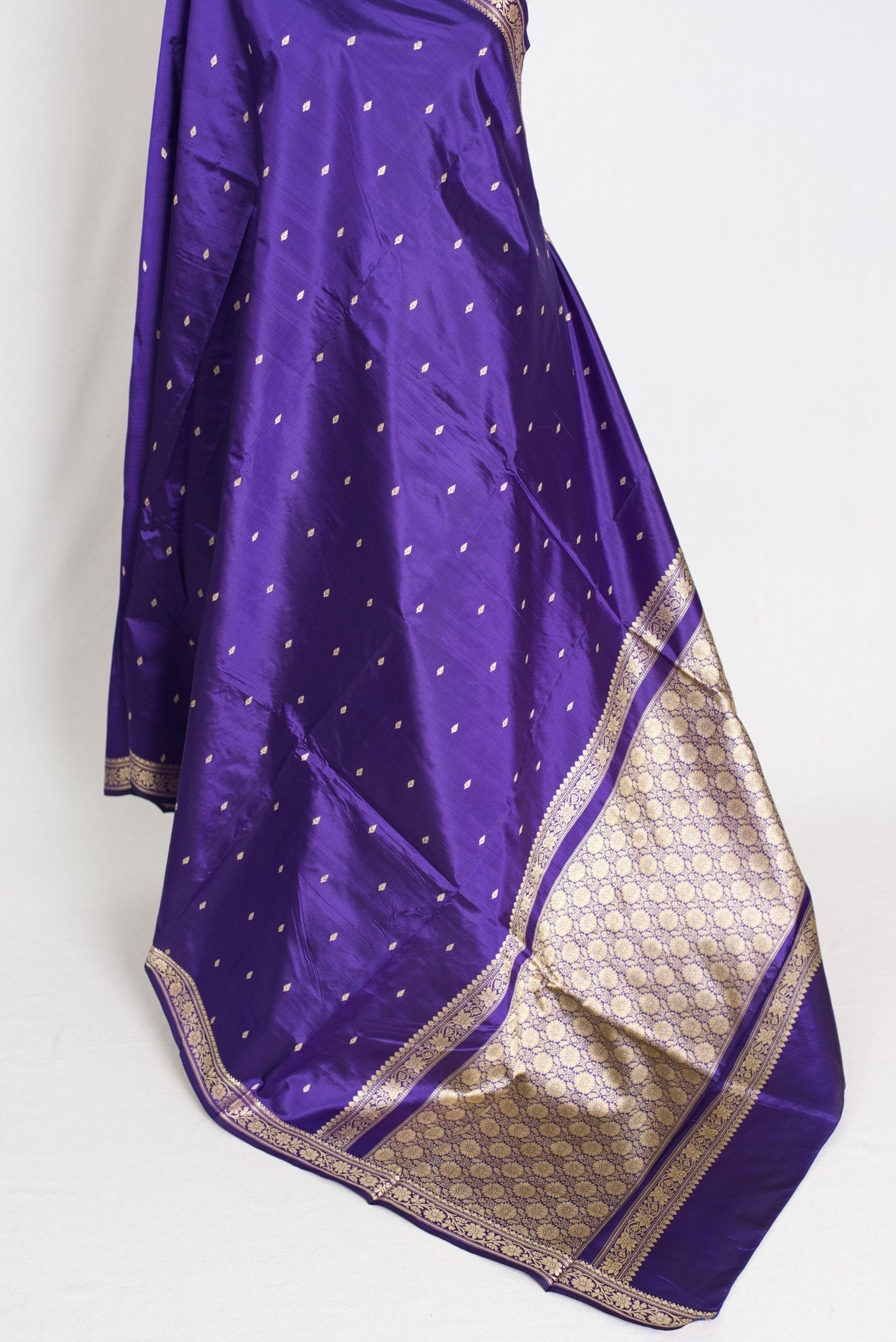 Urmi : Certified Silk Banarasi Saree with Resham Work in Purple - Saree Mandi