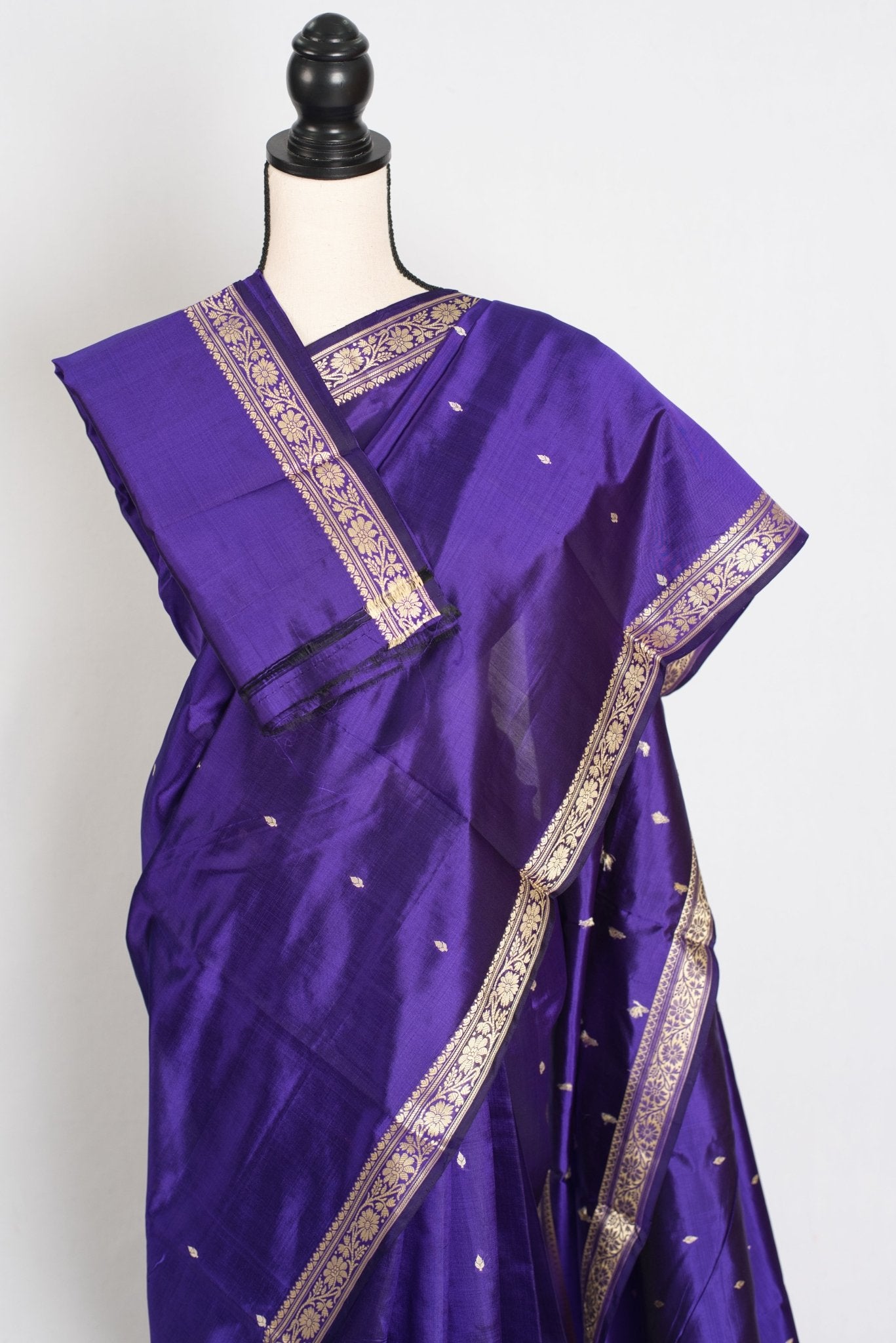 Urmi : Certified Silk Banarasi Saree with Resham Work in Purple - Saree Mandi
