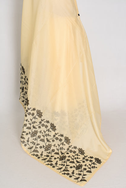 Ritaja | Yellow & Black Semi Kota Silk Saree | Budget Saree image 6